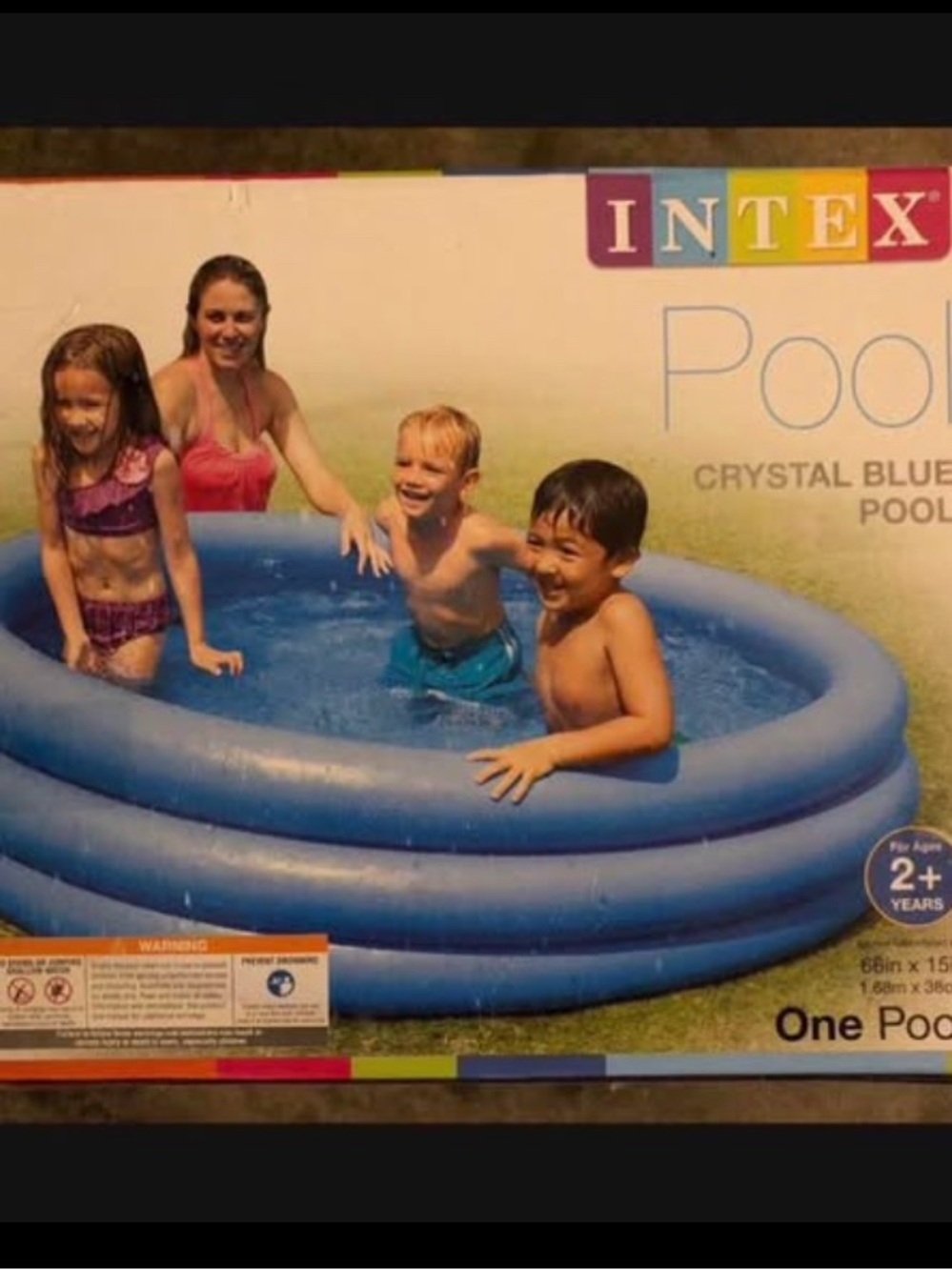 Kids Crystal Blue Inflatable Pool - Blue